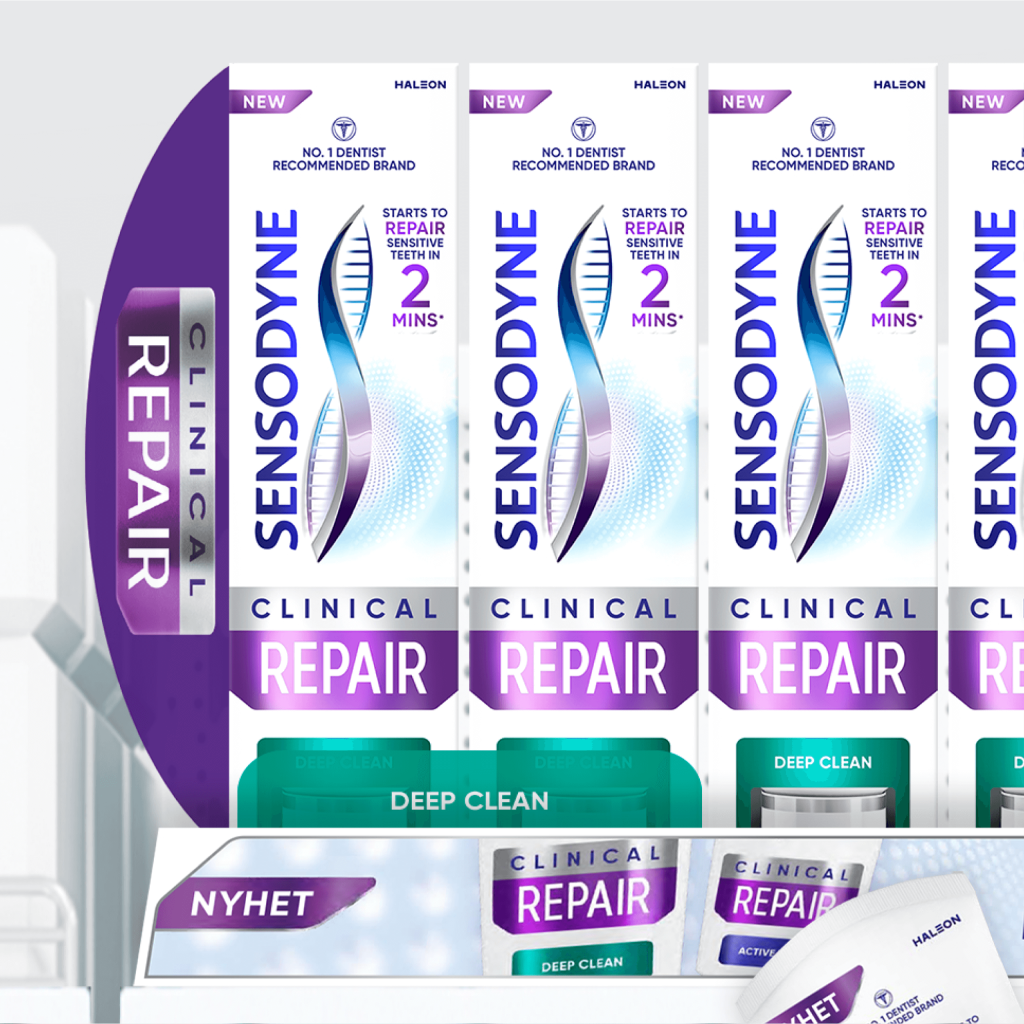 Case konsument clinical repair lansering sensodyne haleon hyllkantslist